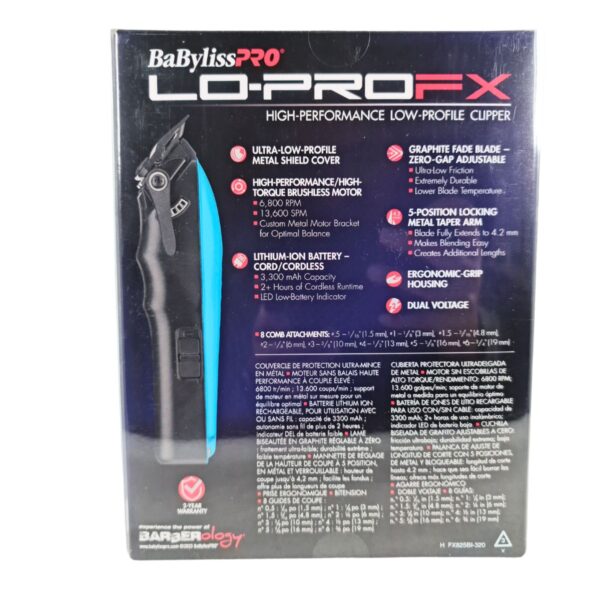 Cortadora De Cabello Clipper Babylisspro De Bajo Perfil Lo Profx Fx825bi Azul Ergonomica 5 Posiciones.jpg BABYLISS FOR MEN