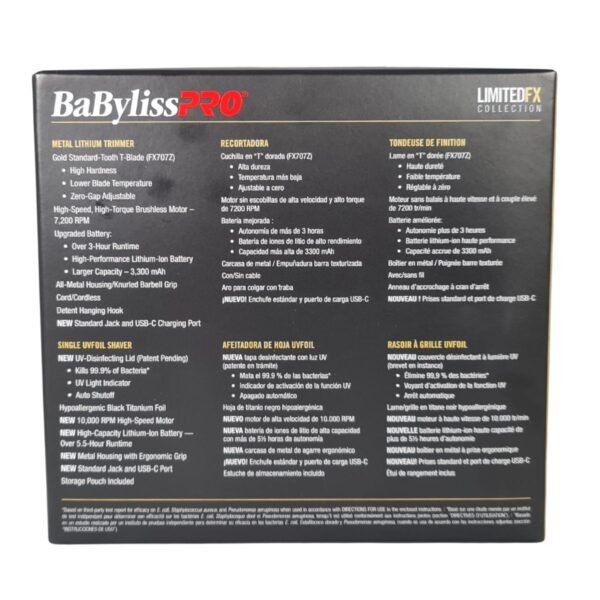 Juego De Trimmer Babylisspro Limitedfx Goldfx Afeitadora De Lamina Unica Uvfoil Fxlfholpkg Quito 002.jpg BABYLISS FOR MEN