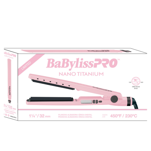 Plancha de Cabello BaBylissPRO Nano Titanium 1¼” Edición Pink BNTPBK4091TSR Bntpbk4091tsr.2 PLANCHAS DE CABELLO