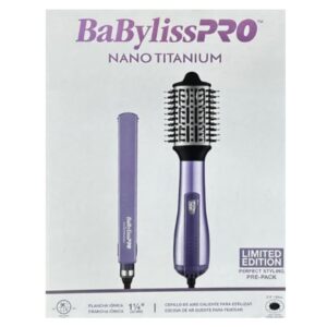 Combo Cepillo Secador 2.5" y Plancha Iónica 1¼" BaBylissPRO BNTLVPP44SR Bntlvpp44sr.1