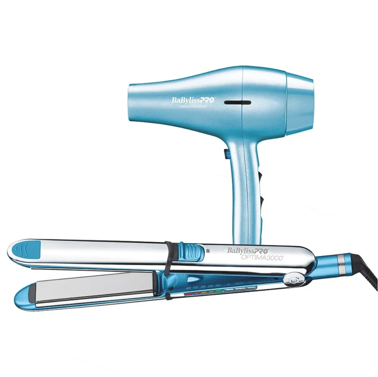 Combo BaBylissPRO Edición Limitada Plancha Iónica Optima 3000 1¼" + Secador Profesional 2000W BNTPP48SR