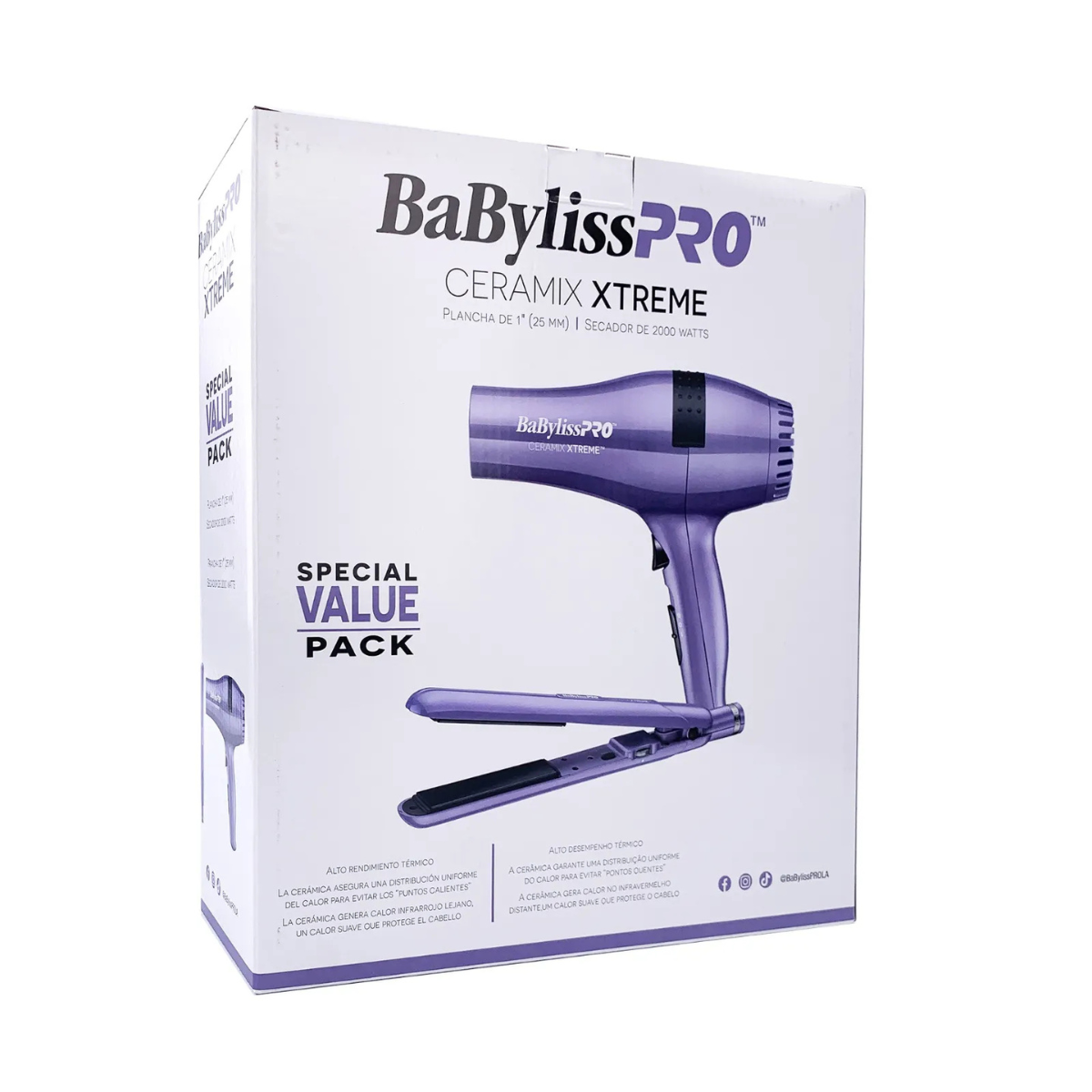 Combo Ceramix Xtreme Secador 2000W + Plancha 1'' Special Value Pack CEBLGPP1SR .4